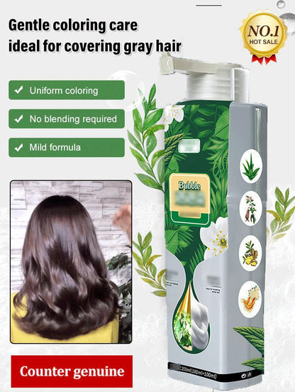 Pure Plant Extract For Grey Hair Color Bubble Dye Buy 1 get 1 free (man & Woman)