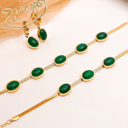 Premium Crystal Necklace Set - Get Free Bracelet & Earrings ✨💎 Buy 1 Get 1 Free