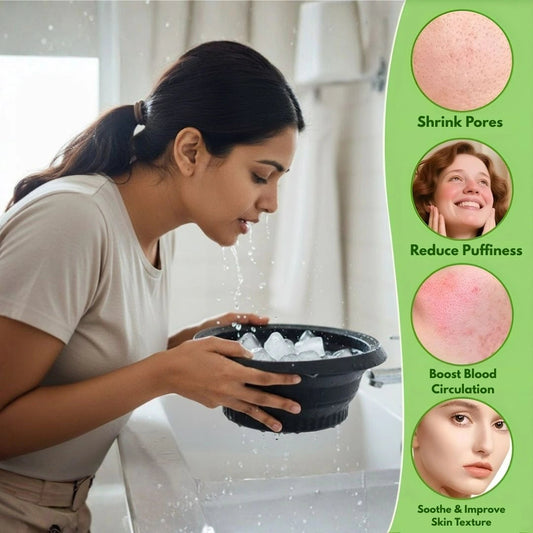 🧊 Collapsible Ice Facial Bowl ❄️💧 Silicone Ice Therapy❄️
