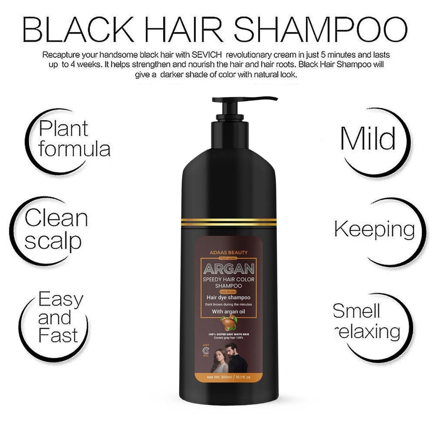Argan Speedy Hair Color Shampoo 600ml Pack of 2