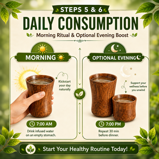 🍃💚 Wellness Wooden Water Glass – Weight & Sugar Support🪵 ( 300 ML)