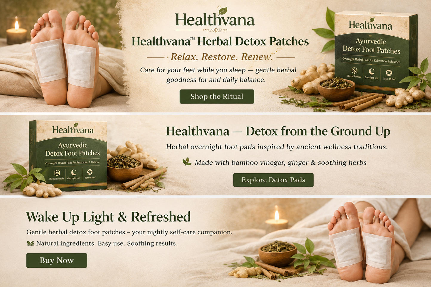 🌿 HealthVana Detox Foot Pads👣 | Buy 10 Get 20 Value (Pack of 30) FREE 🎁
