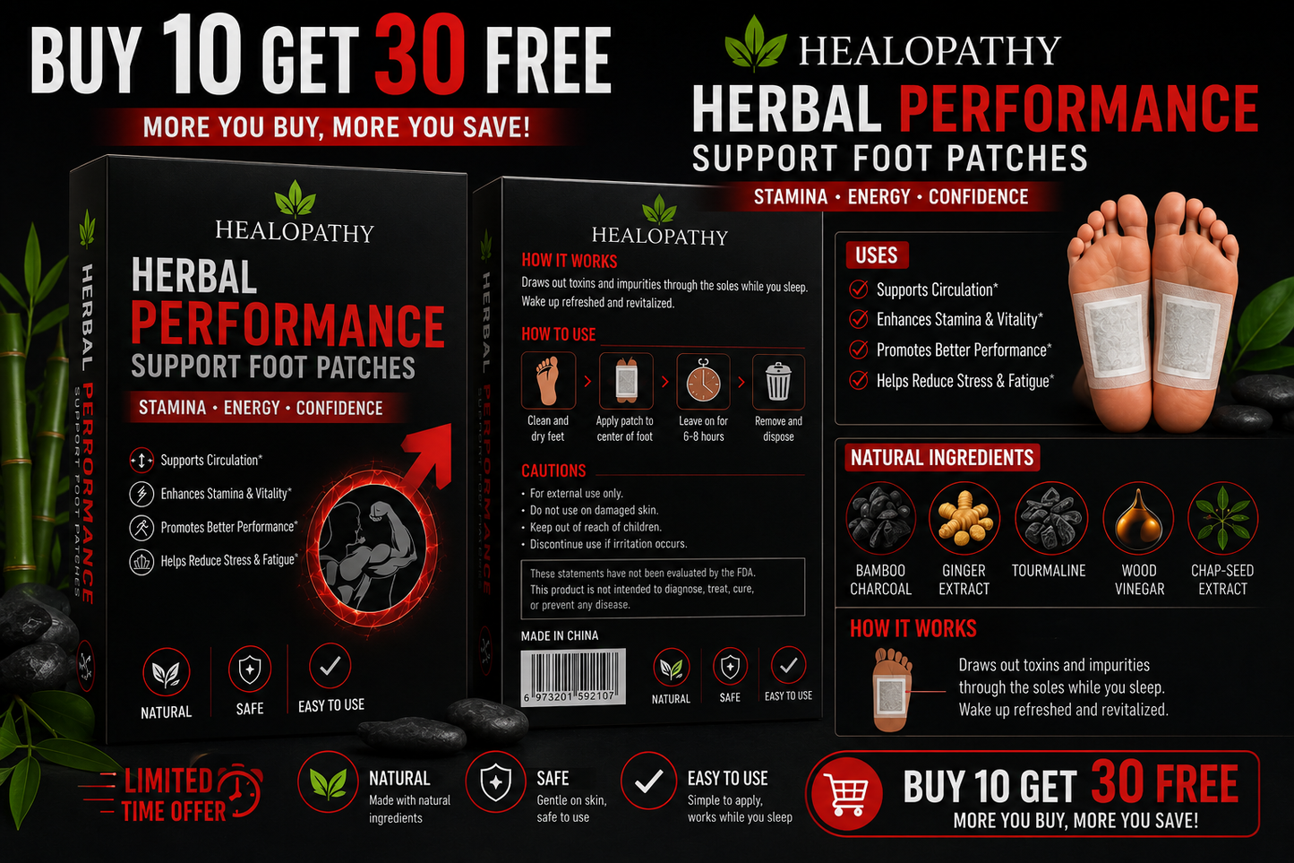 Herbal Performance Support Foot Patches