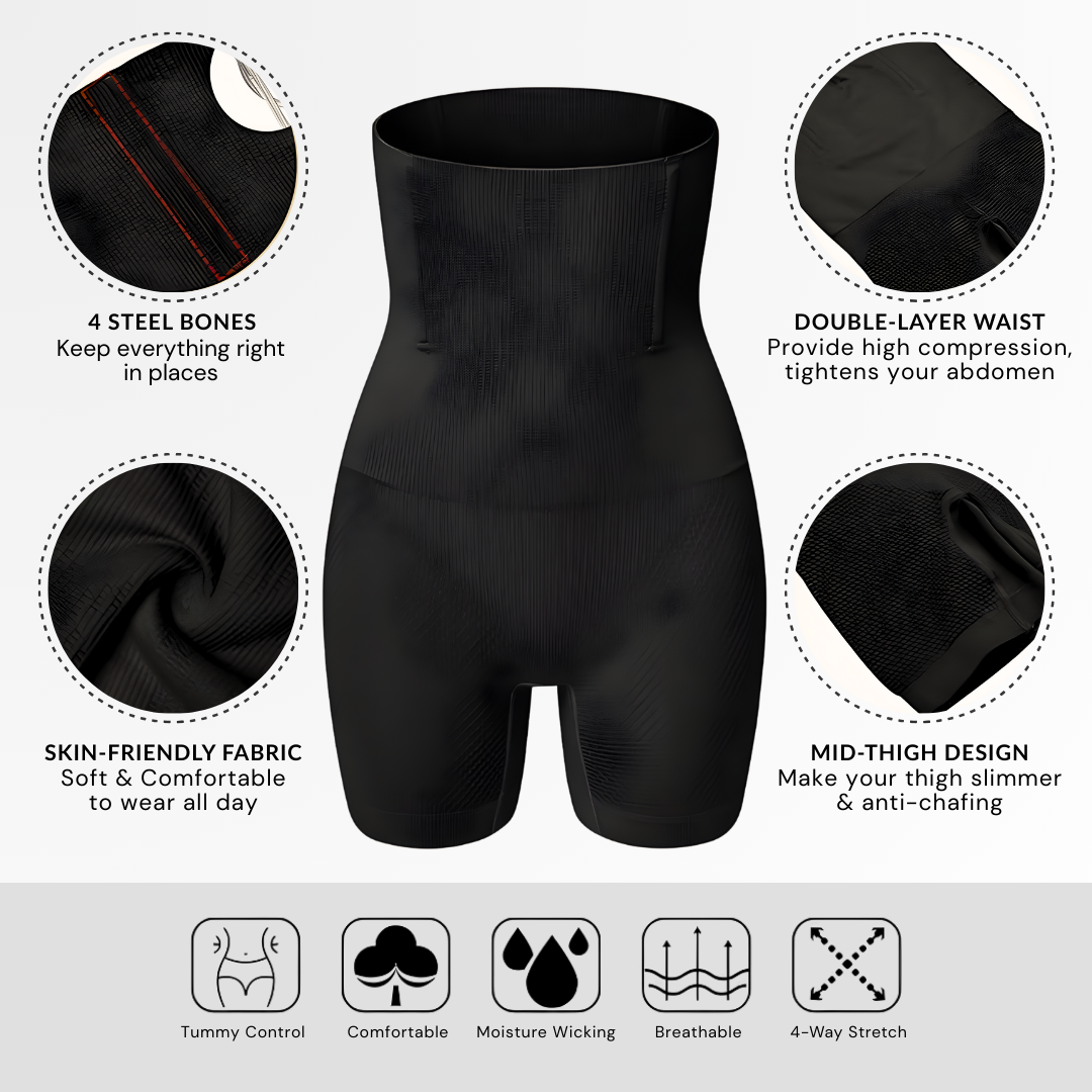 4-in-1 Tummy Tucker - Quick Slim Shaper for Tummy, Thighs, Hips, Back [COOL & BREATHABLE]