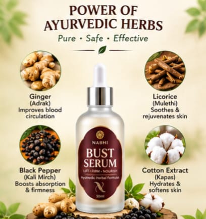 Ayurvedic Bust Serum – Herbal Breast Care Serum for Firm & Smooth-Looking Skin