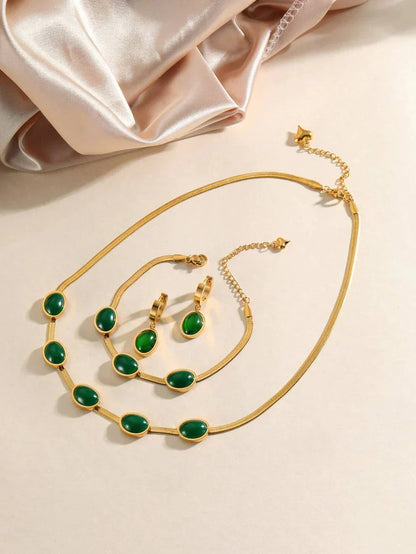 Premium Crystal Necklace Set - Get Free Bracelet & Earrings ✨💎 Buy 1 Get 1 Free